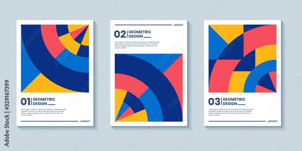 Set of three abstract retro style covers backgrounds with geometric shape. Colorful geometry backgrounds, applicable for Cover, Poster, Card Design Set of three abstract retro style covers backgrounds with geometric shape. Colorful geometry backgrounds, applicable for Cover, Poster, Card Design