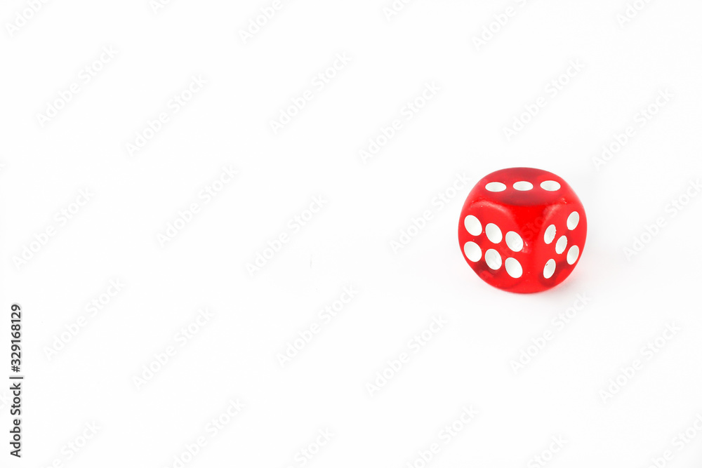 Red dice with white as background Red dice with white as background