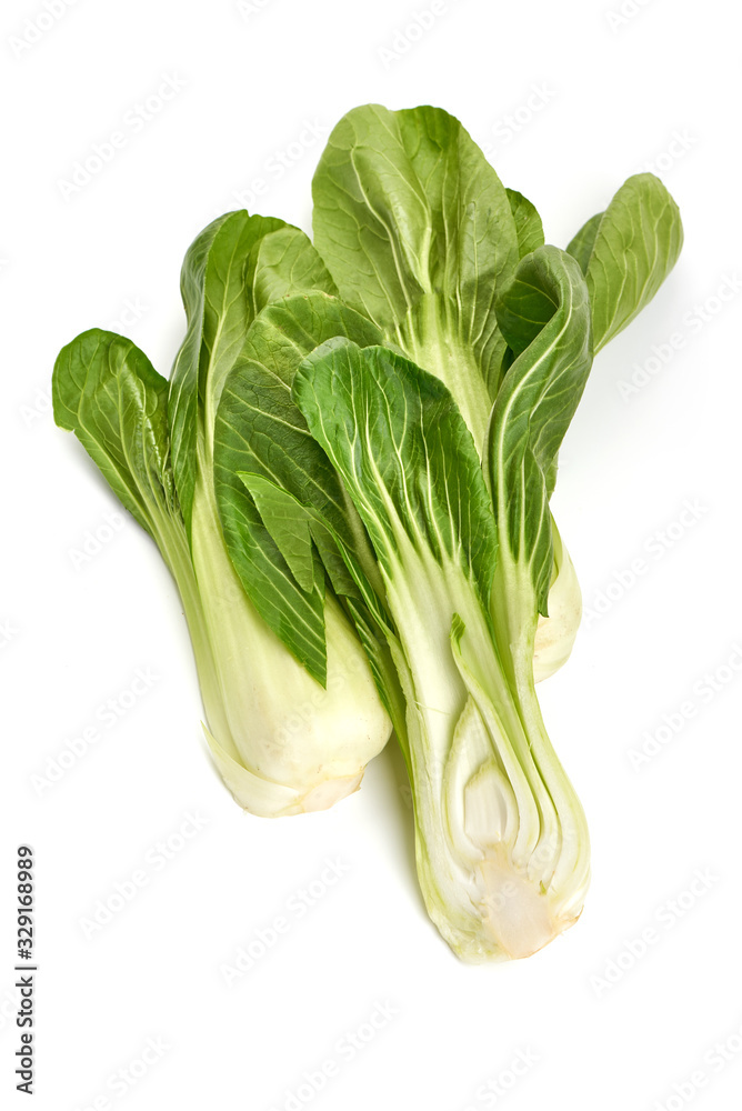 Fresh green Chinese cabbage, bok choy, pok choi or pak choi, isolated on white background Fresh green Chinese cabbage, bok choy, pok choi or pak choi, isolated on white background