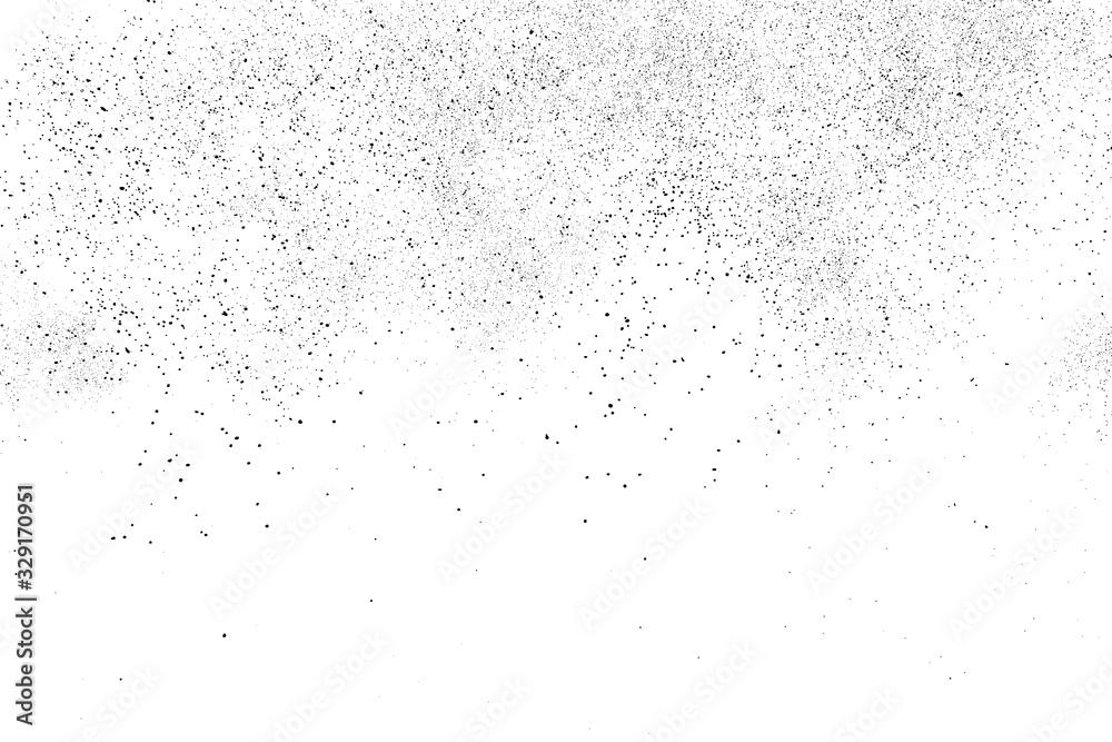 Obraz premium Black grainy texture isolated on white background. Dust overlay. Dark noise granules. Digitally generated image. Vector design elements. Illustration, Eps 10.