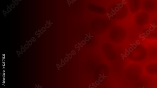 Human blood cells under a microscope, the movement of red blood cells in blood vessels