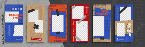 Trendy editable Instagram Stories template. Design  for social media. Flash Sale