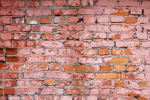 The background of the old red brick wall.