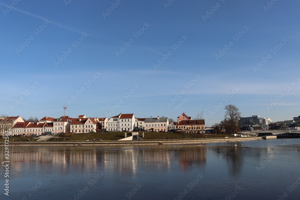Obraz premium Minsk city suburb view whilst walking in spring