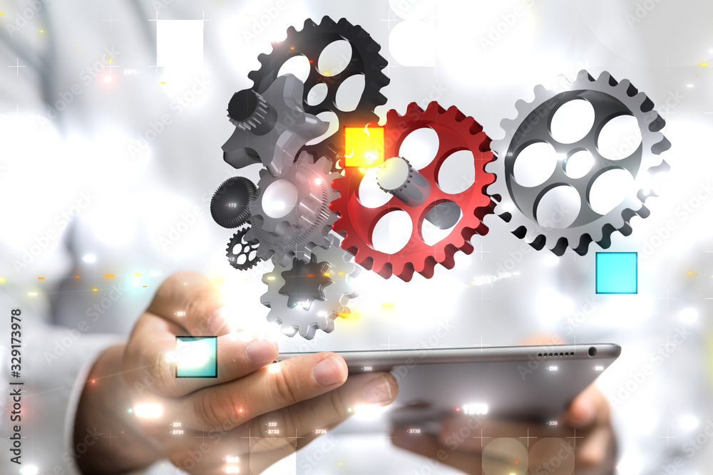 Gear With Success Concept digital. Gear With Success Concept digital.