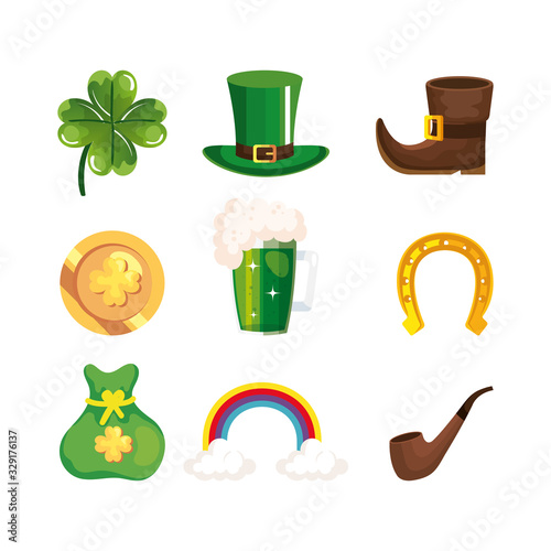 set of saint patricks day icons vector illustration design