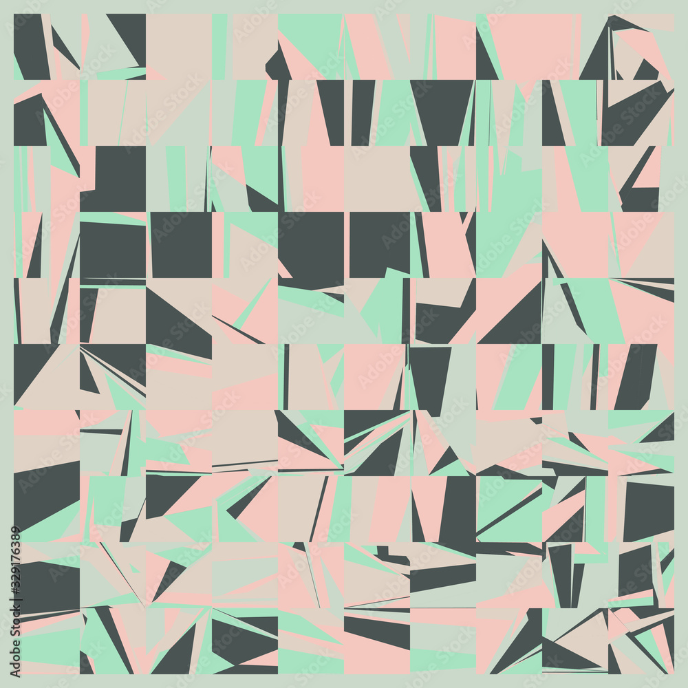 Abstract Random Color Poligones Generative Art background illustration