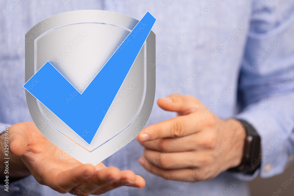 cyber shield protection concept holding in hand cyber shield protection concept holding in hand
