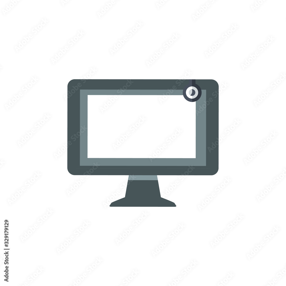 Vector Desktop Computer Icon. Stock vector illustration isolated on white background. Vector Desktop Computer Icon. Stock vector illustration isolated on white background.