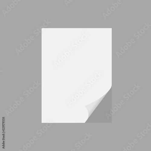 Empty paper sheet. A4 format paper with shadows. Vector EPS10