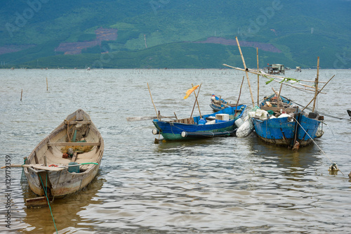 Rowboats in Lap An Lagoon  Hue  Vietnam