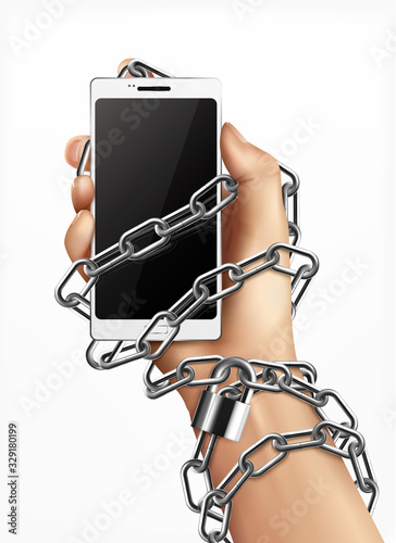 Smartphone Addiction Realistic Design Concept