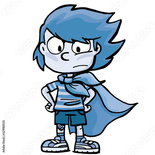 brave boy in a super hero costume