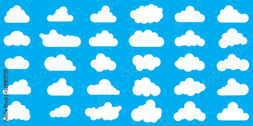 Cloud icons - vector. Various shape of Clouds.