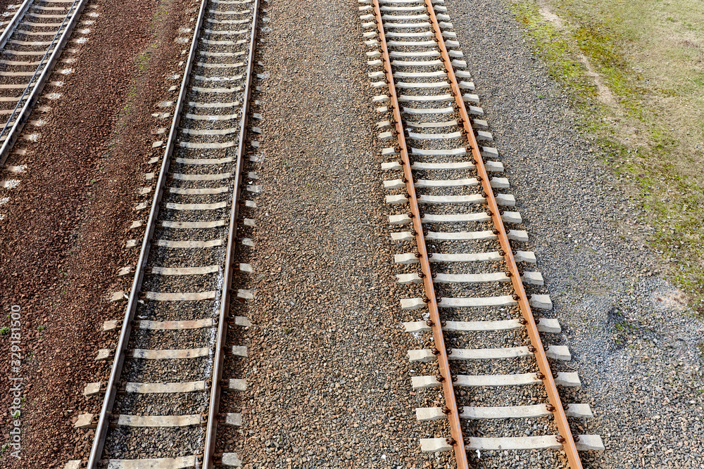 three pairs of rails in perspective three pairs of rails in perspective