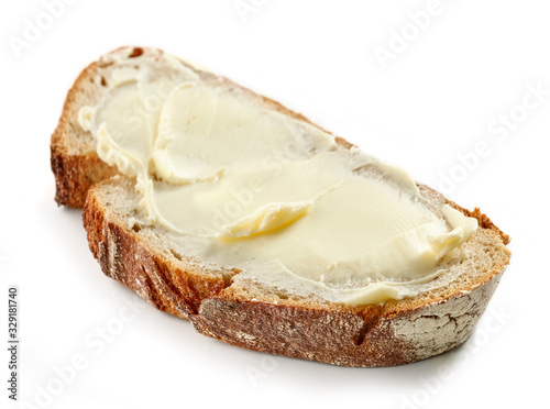 slice of bread with butter Fotobehang