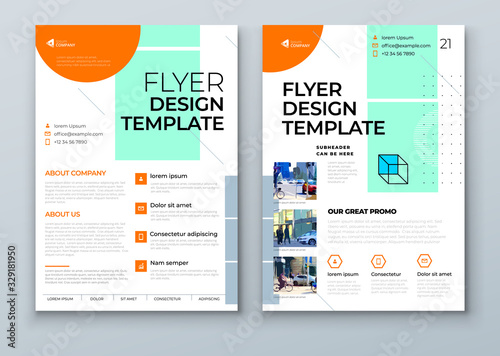 Flyer template layout design. Corporate business annual report, catalog, magazine, flyer mockup. Creative modern background flyer concept in abstract flat style shape