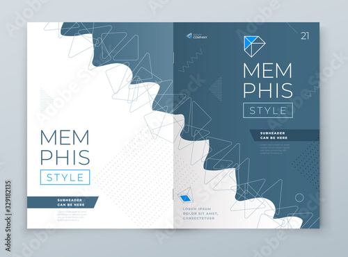 Brochure template layout design. Corporate business annual report, catalog, magazine, flyer mockup. Creative modern background concept in abstract flat style shape photo