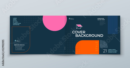 Horizontal Brochure template layout design. Landscape Corporate business annual report, catalog, magazine, flyer mockup. Creative modern background concept in abstract flat style shape