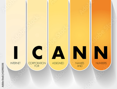 ICANN - Internet Corporation for Assigned Names and Numbers acronym, technology concept background
