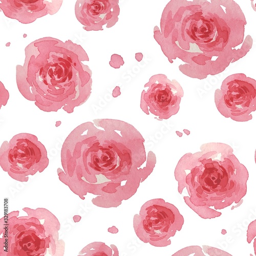 seamless pattern with pink roses