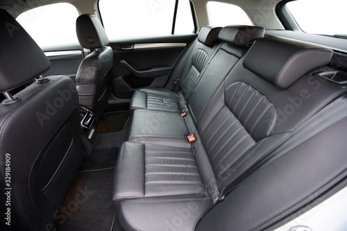 Side view of black back car seat
