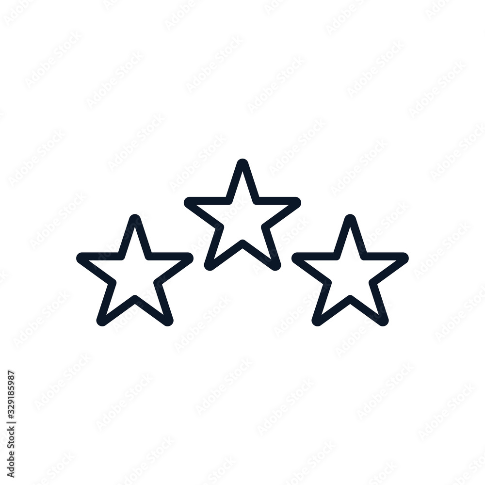 three stars line style icon vector design three stars line style icon vector design