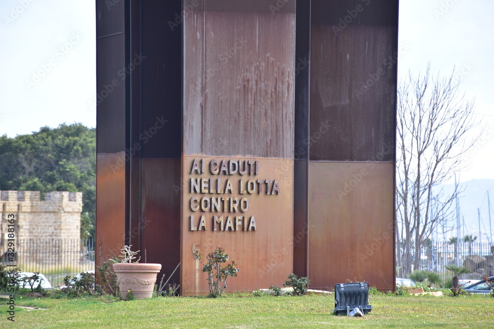 Monumeto ai caduti contro la mafia, Palermo. Sicilia. Sud italia