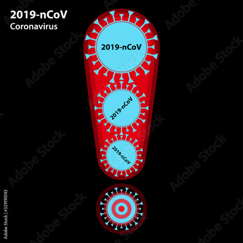 Coronavirus Bacteria Cell Icon, 2019-nCoV Novel Coronavirus Bacteria. No Infection and Stop Coronavirus Concepts. Dangerous Coronavirus Cell in China, Wuhan
