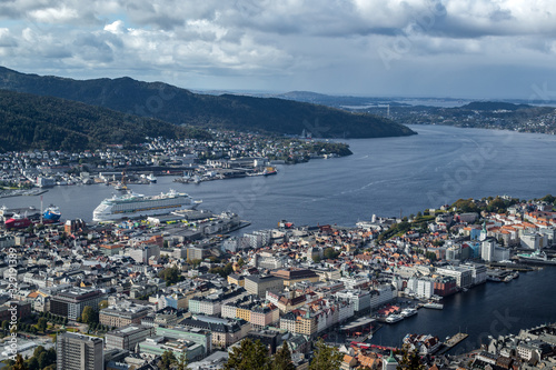 Bergen, Norway Bay view from Mt Floyen
