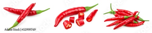 Fotografija red hot chili peppers isolated on white background