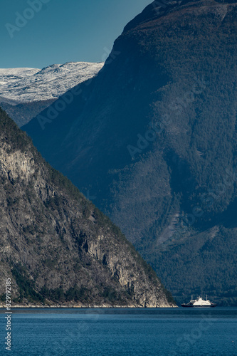 Fjord view in Naeroyfjord Norway