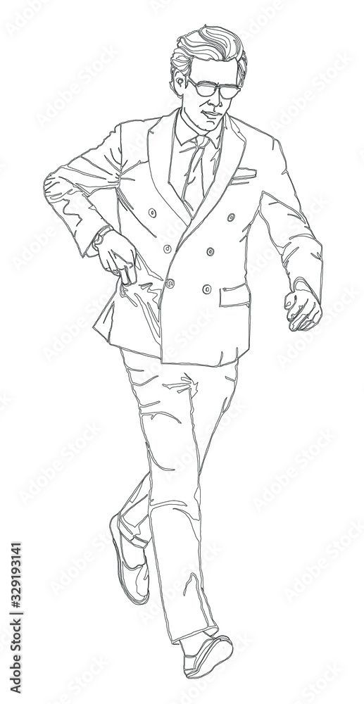 Man in suit walking Man in suit walking