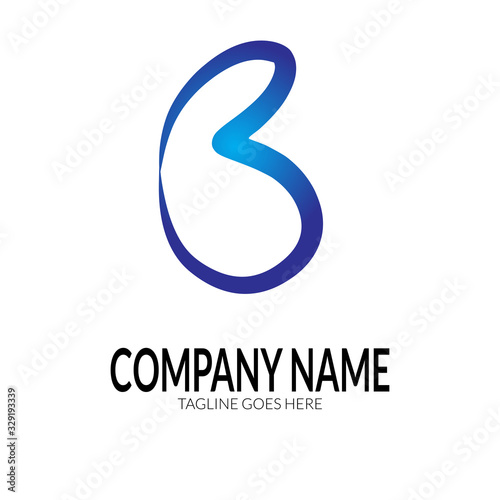 B Letter alphabet logo web icon vector template