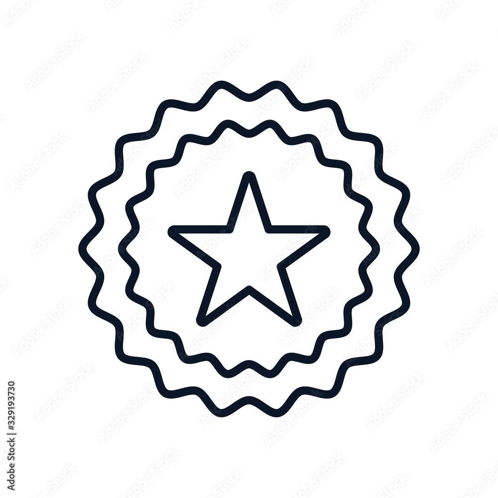 Isolated seal stamp with star line style icon vector design Isolated seal stamp with star line style icon vector design