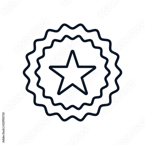 Isolated seal stamp with star line style icon vector design