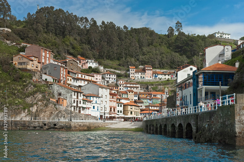 Cudillero town as seen from the port, Spain