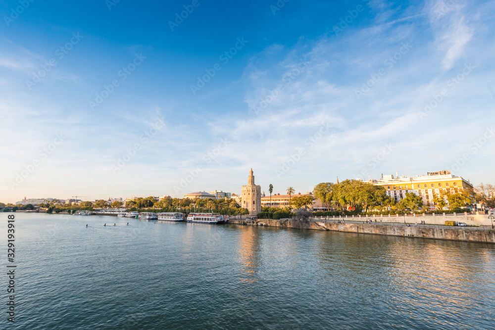 The Torre del Oro tower in Seville, Spain.