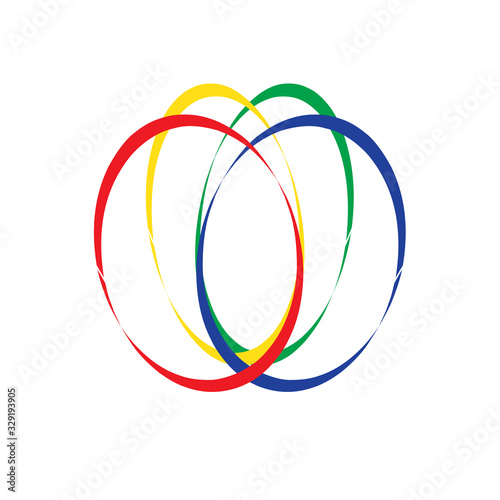 four colorful circle
