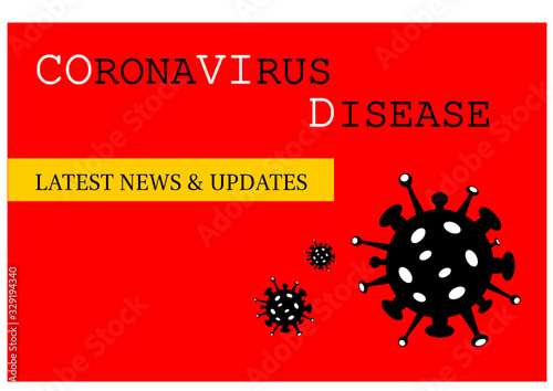 Novel coronavirus (2019-nCoV) lettering coronavirus disease, latest news and updates. Red background. Pandemic virus. Chinese, Wuhan virus