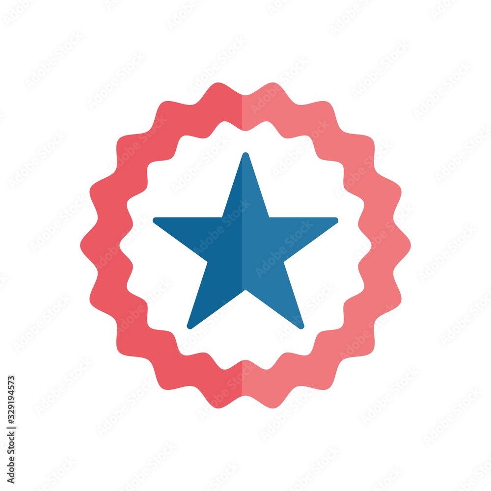 Isolated seal stamp with star flat style icon vector design
