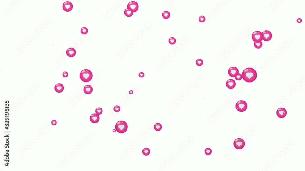 Love emoticons spread motion. social media animation isolated on white background.