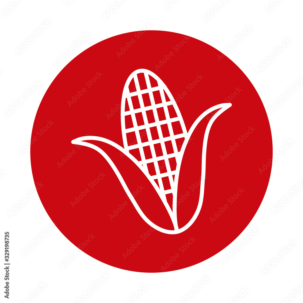 Isolated corn block style icon vector design Isolated corn block style icon vector design