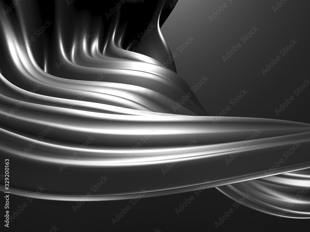 Obraz premium Metallic abstract wavy liquid background