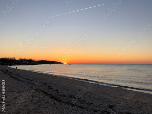 Sunset at Town Beach in Southold on the North Fork of Long Island  NY