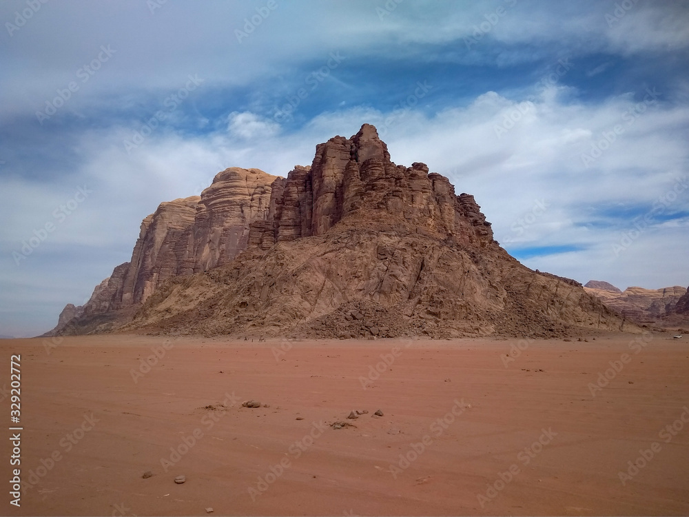 magnificent desert landscape in Wadi Rum, Jordan