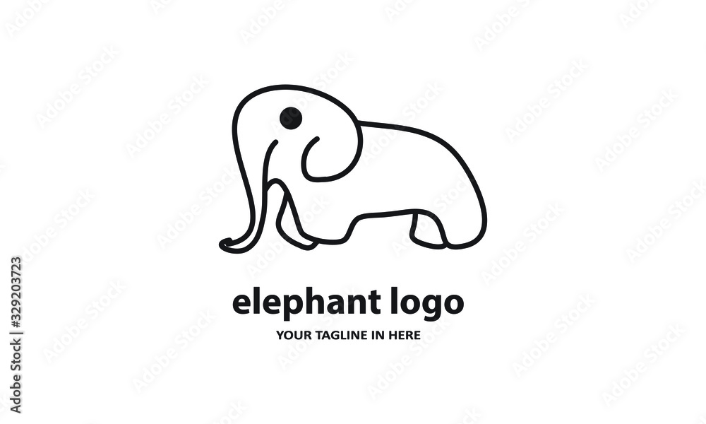 Fototapeta premium The concept of modern Sderhana elephant logo design is easy to remember 
