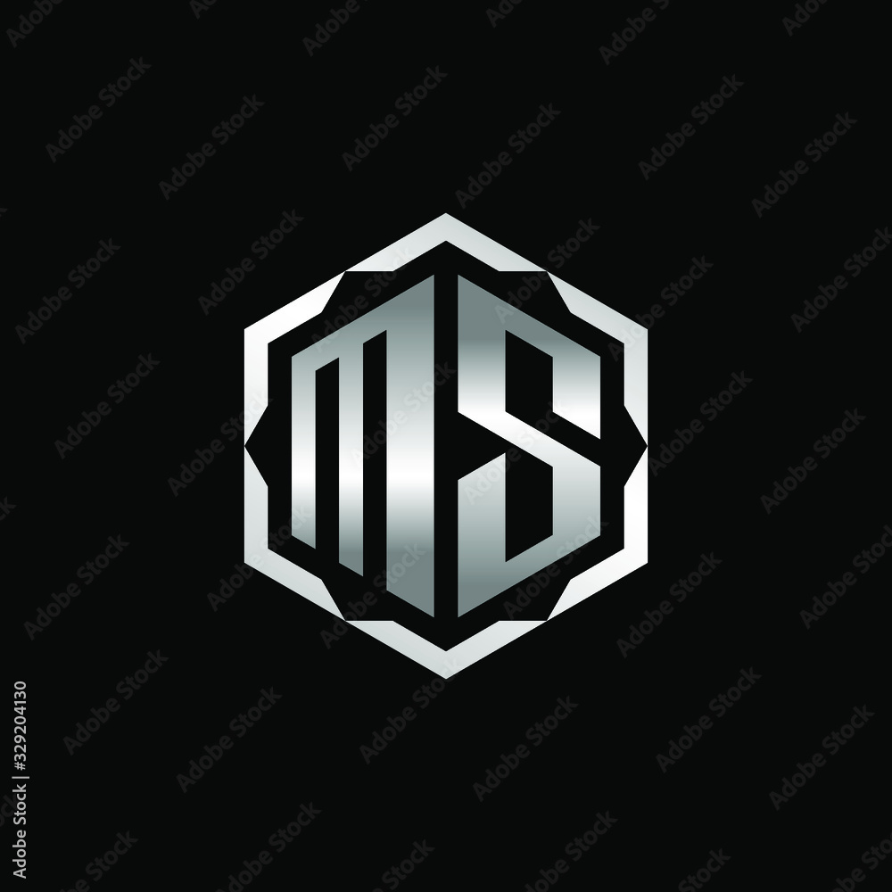 Initial Letters MS Hexagon Logo Design Initial Letters MS Hexagon Logo Design