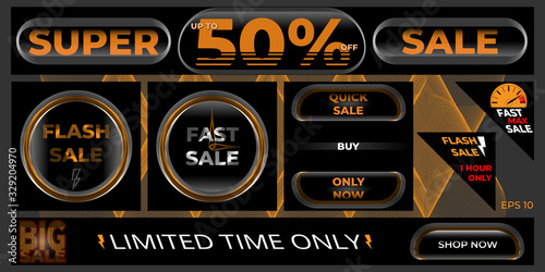 Large set of web banners. A conceptual design of thin intersecting lines that create an abstract shape. Dark theme. Best use for business, advertising, sales, poster, flyer, web banner.