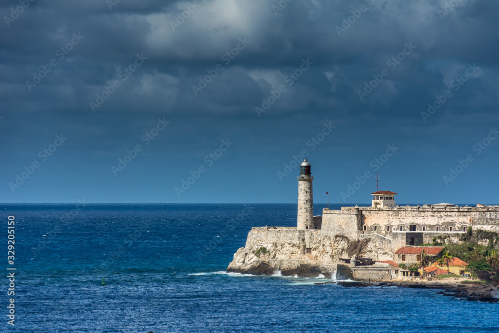 The fortress lighthouse watching the Havana bay area, Cuba